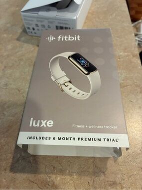 fitbit Luxe Fitness & Wellness Tracker - White Band with Gold Case
